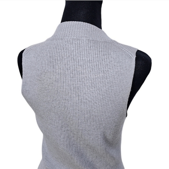 Rag & Bone Alanna Merino Wool Blend Ribbed Knit Sleeveless Sweater Gray Medium - Picture 8 of 11